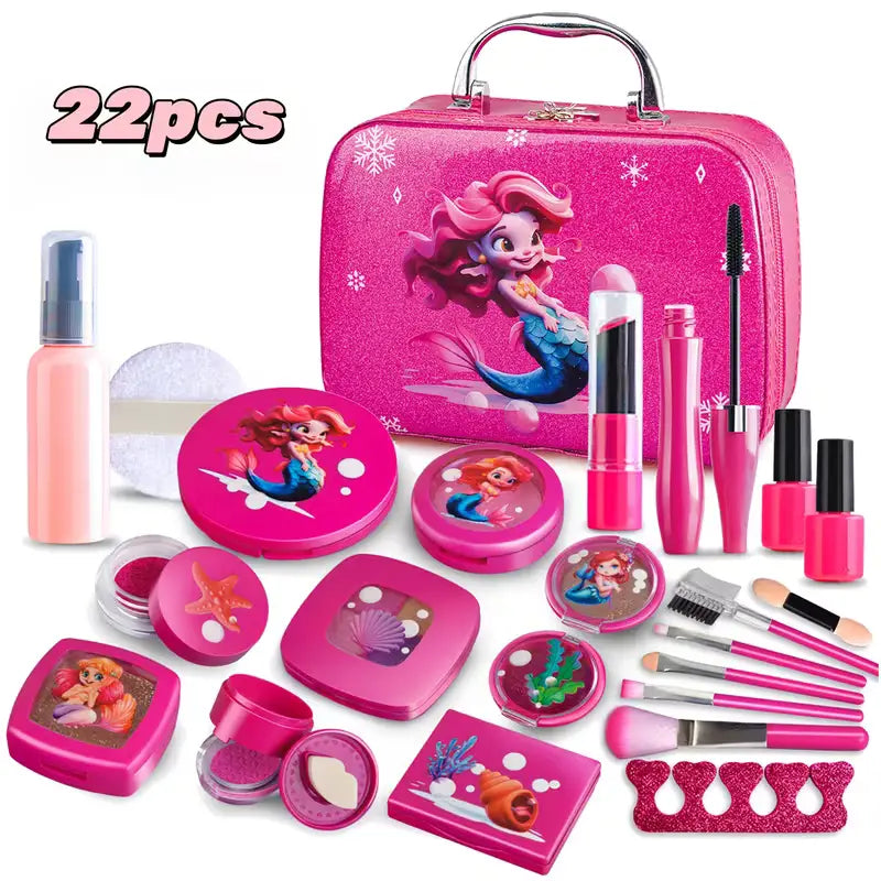 15/16/22pcs Unicorn Mermaid Tail Cosmetic Set, Non-Applicable, Chemical-Free, Pretend Play Gift for Boys and Girls Cartmenow