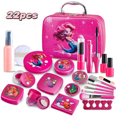 15/16/22pcs Unicorn Mermaid Tail Cosmetic Set, Non-Applicable, Chemical-Free, Pretend Play Gift for Boys and Girls Cartmenow
