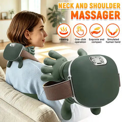 Neck Shoulder Massager with Heat - Hands-Free Wearable Neck & Shoulder Massager