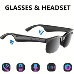 Smart Glasses with Wireless HIFI Headphones, Dual Speaker, Touch Control, Rechargeable Lithium Battery Cartmenow