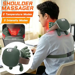 Neck Shoulder Massager with Heat - Hands-Free Wearable Neck & Shoulder Massager