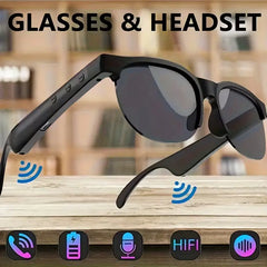Smart Glasses with Wireless HIFI Headphones, Dual Speaker, Touch Control, Rechargeable Lithium Battery Cartmenow