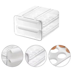 Stackable Egg Holder for Fridge,32 Grid Egg Storage Drawer Box,