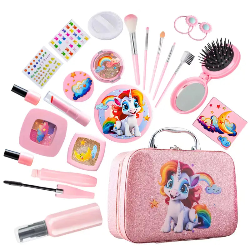 15/16/22pcs Unicorn Mermaid Tail Cosmetic Set, Non-Applicable, Chemical-Free, Pretend Play Gift for Boys and Girls Cartmenow