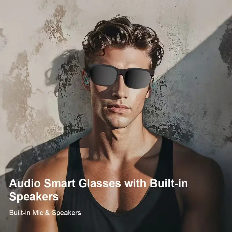 Smart Glasses with Wireless HIFI Headphones, Dual Speaker, Touch Control, Rechargeable Lithium Battery Cartmenow