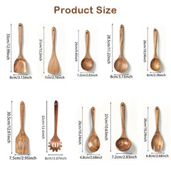 10/4-Piece Wooden Kitchen Utensil Set, Natural Wooden Spoons – Premium Kitchen Tools Cartmenow