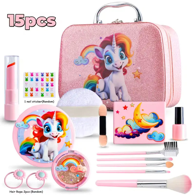 15/16/22pcs Unicorn Mermaid Tail Cosmetic Set, Non-Applicable, Chemical-Free, Pretend Play Gift for Boys and Girls Cartmenow